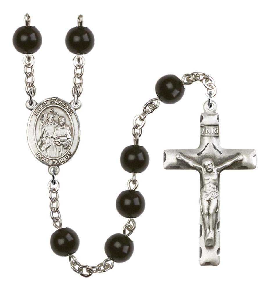 St. Raphael the Archangel Silver Plated Rosary for Men