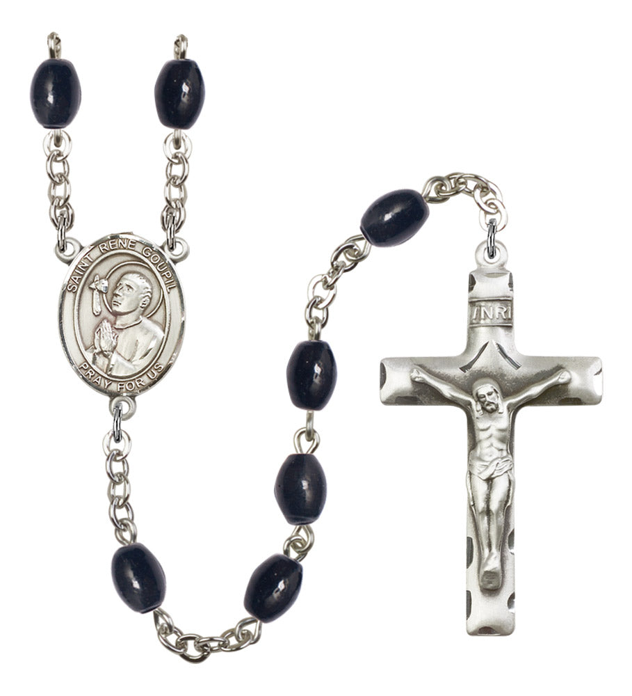 St. Rene Goupil Silver Plated Rosary for Men