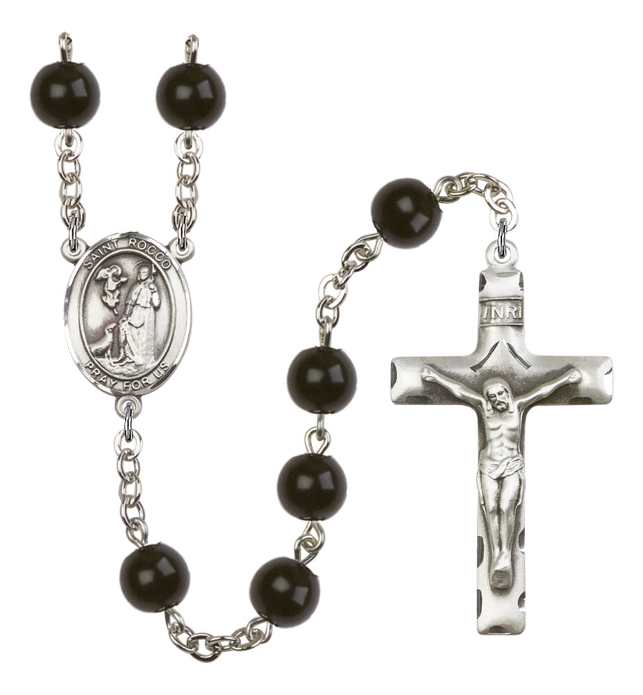 St. Rocco Silver Plated Rosary for Men
