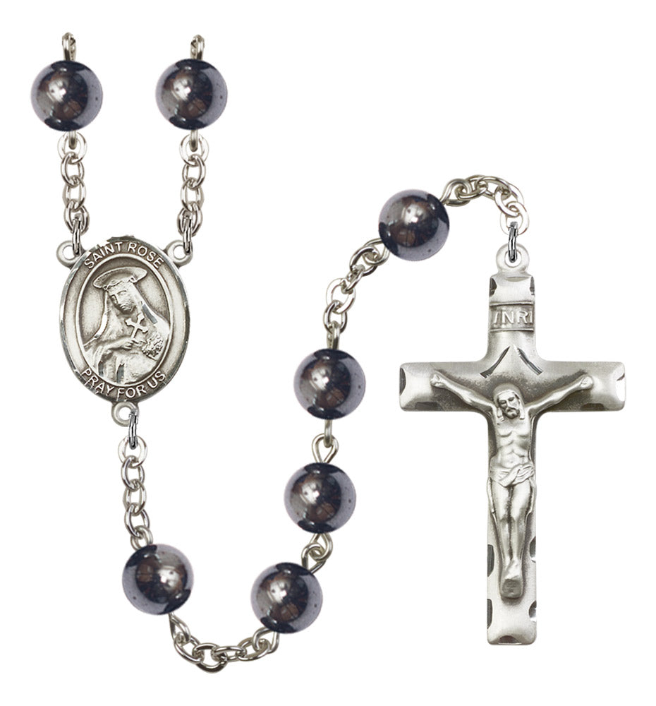St. Rose of Lima Silver Plated Rosary for Men