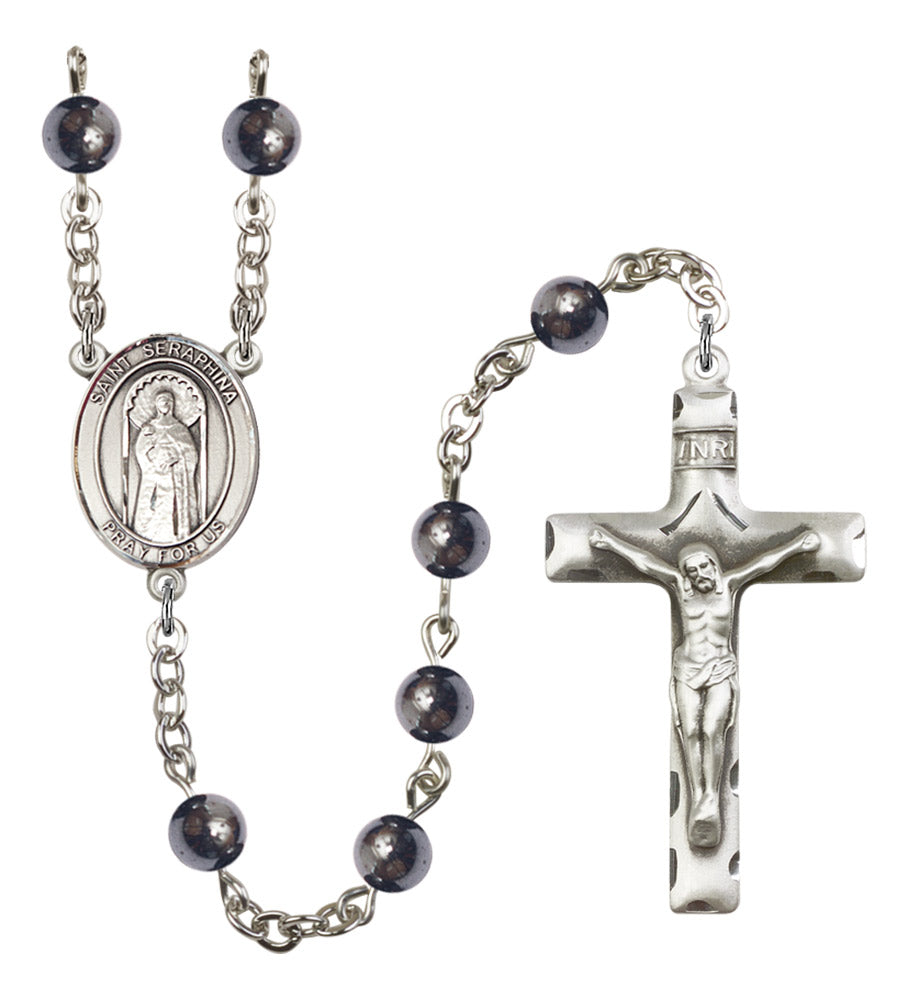 St. Seraphina Silver Plated Rosary for Men