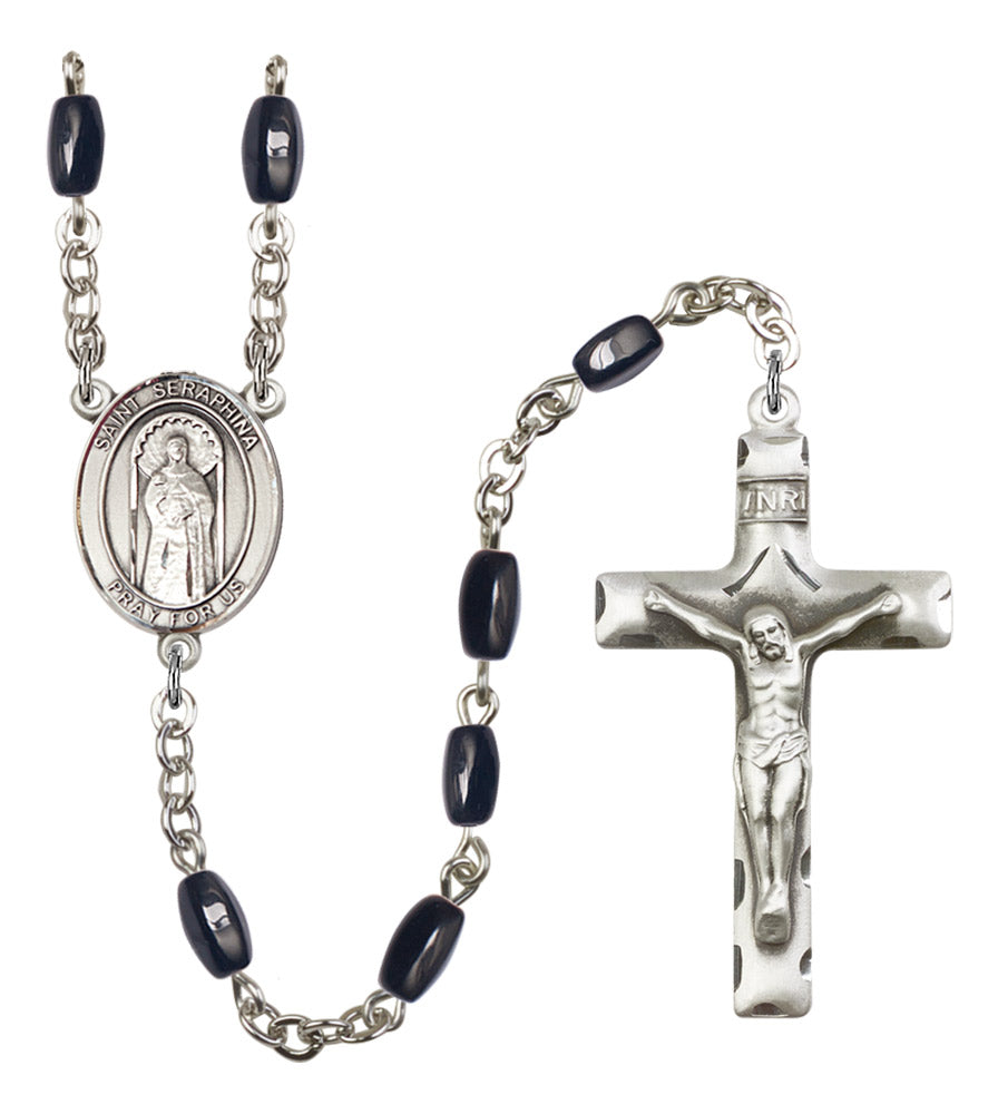 St. Seraphina Silver Plated Rosary for Men