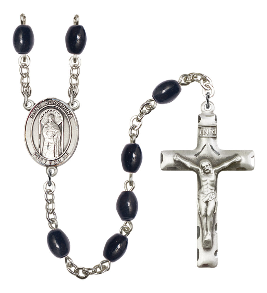 St. Seraphina Silver Plated Rosary for Men