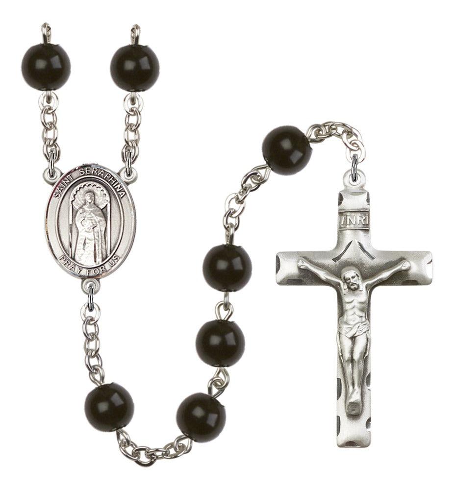 St. Seraphina Silver Plated Rosary for Men