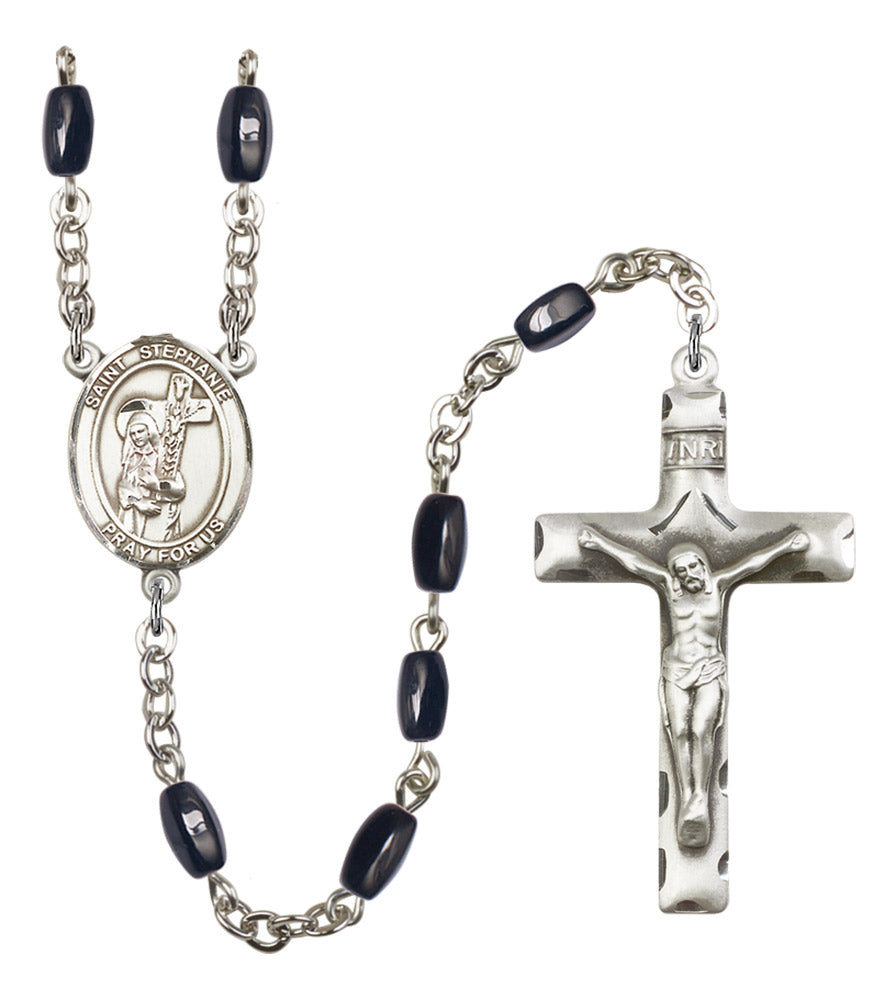 St. Stephanie Silver Plated Rosary for Men