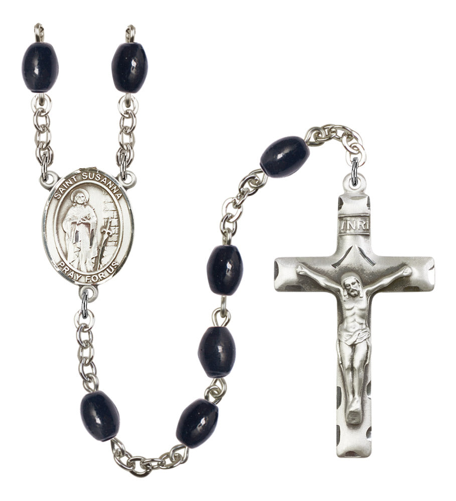 St. Susanna Silver Plated Rosary for Men