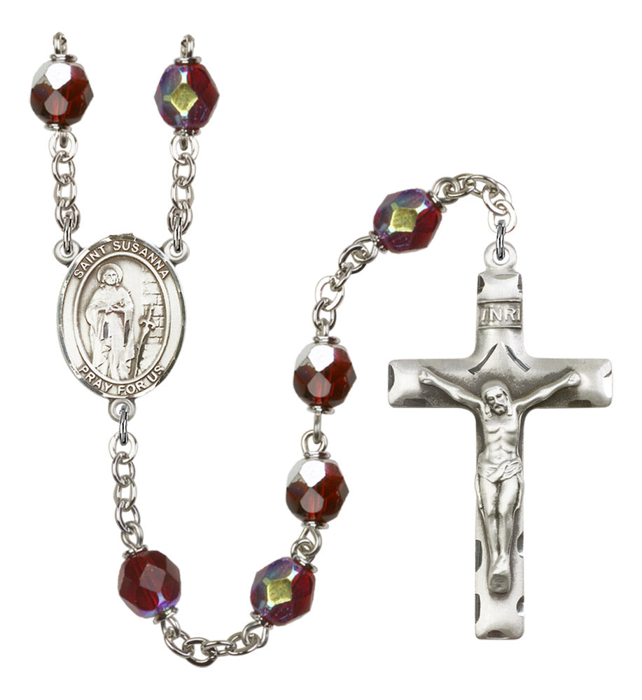 St. Susanna Silver Plated Rosary for Men