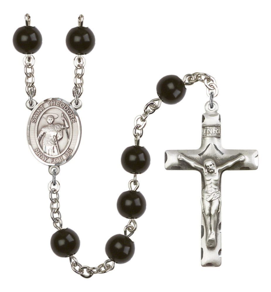 St. Theodore Stratelates Silver Plated Rosary for Men