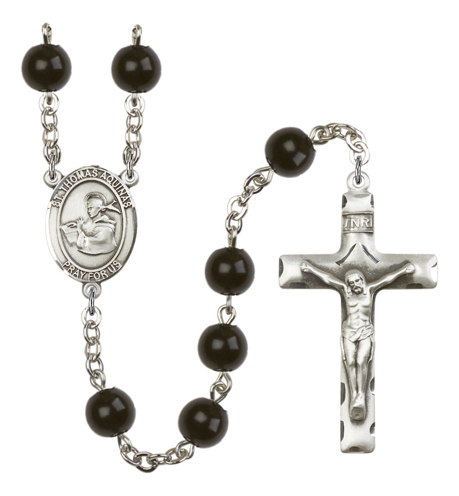 St. Thomas Aquinas Silver Plated Rosary for Men