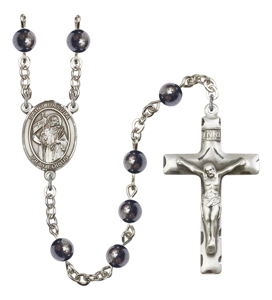 St. Ursula Silver Plated Rosary for Men