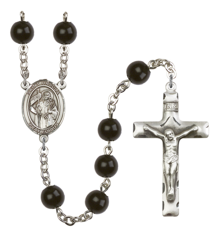St. Ursula Silver Plated Rosary for Men