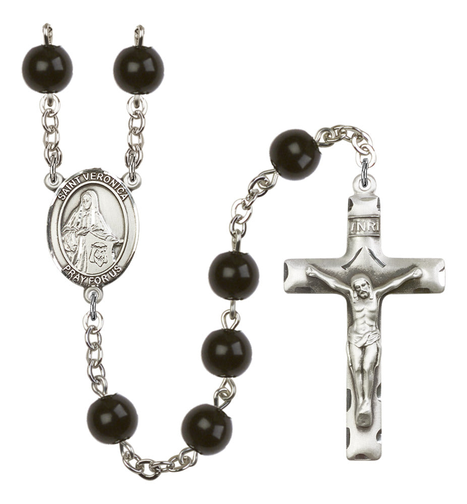 St. Veronica Silver Plated Rosary for Men