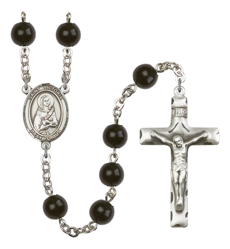 St. Victoria Silver Plated Rosary for Men