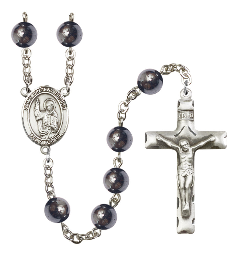St. Vincent Ferrer Silver Plated Rosary for Men