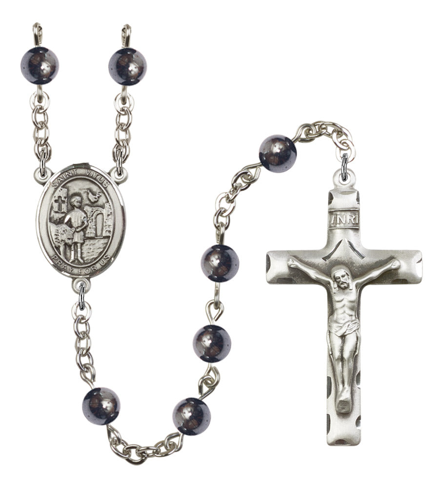 St. Vitus Silver Plated Rosary for Men
