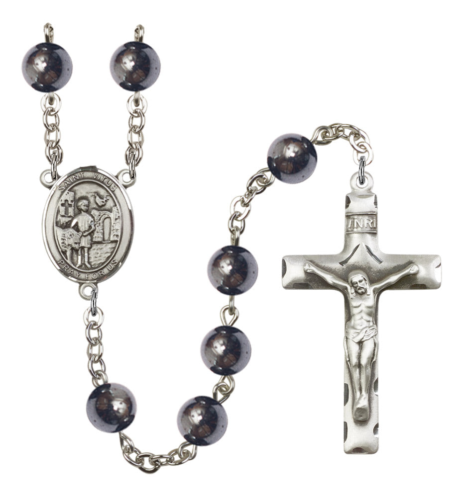 St. Vitus Silver Plated Rosary for Men