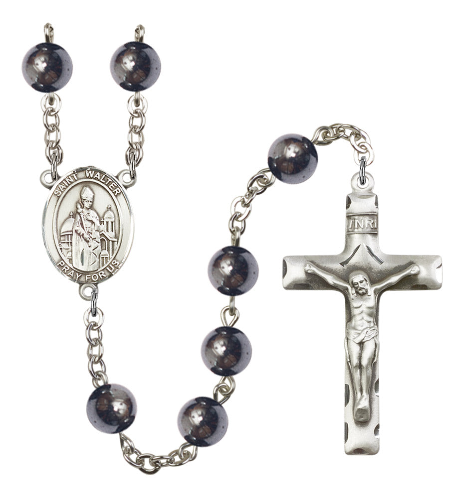 St. Walter of Pontnoise Silver Plated Rosary for Men