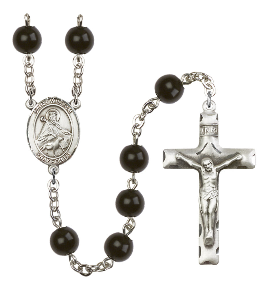 St. William of Rochester Silver Plated Rosary for Men
