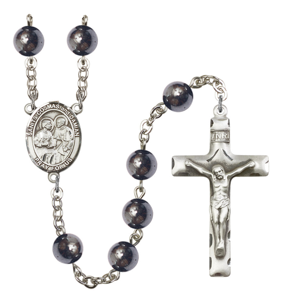 Sts. Cosmas & Damian Silver Plated Rosary