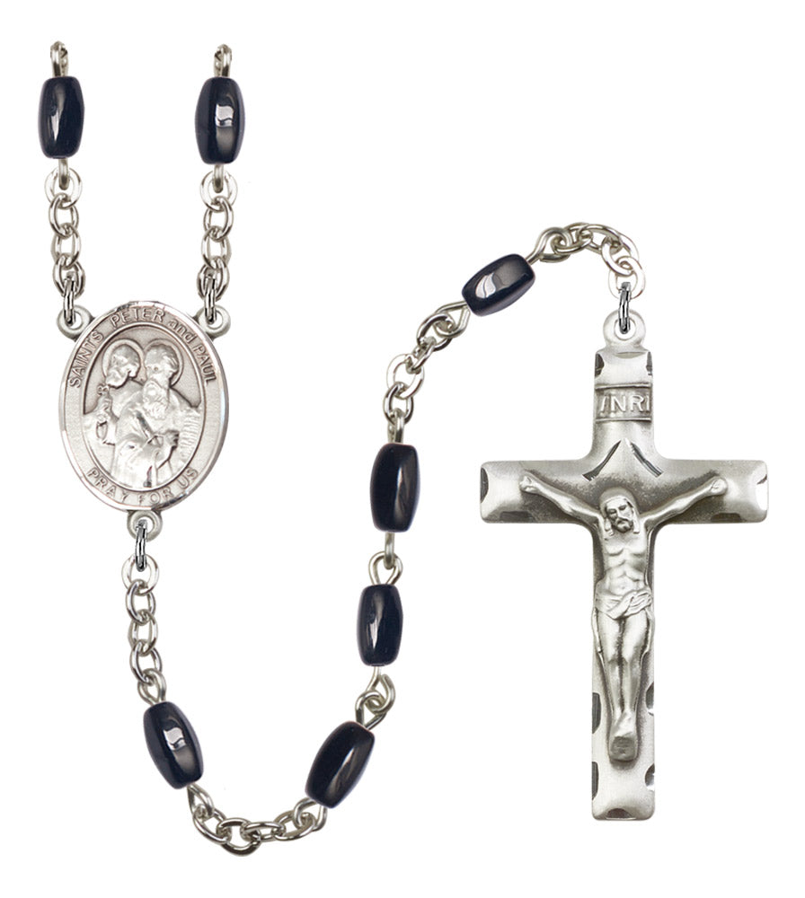 Sts. Peter & Paul Silver Plated Rosary for Men