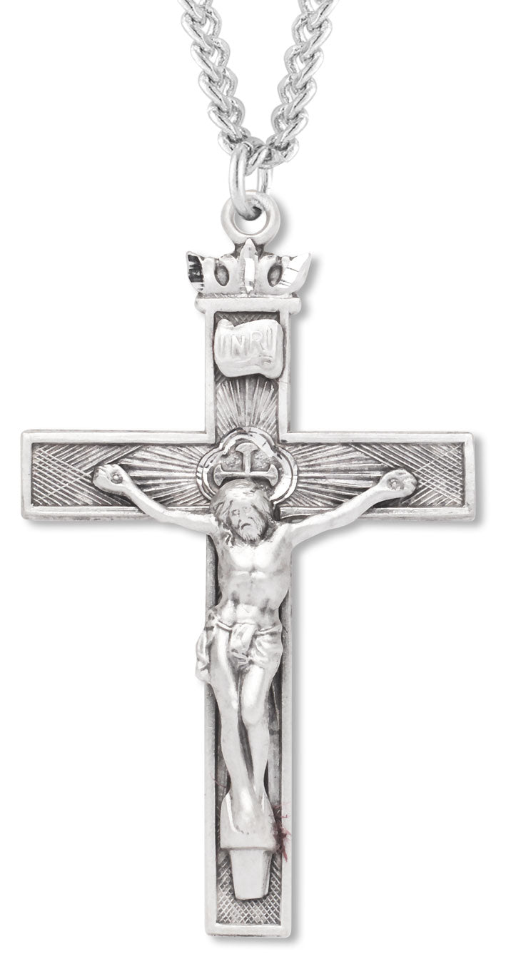 Textured Crucifix with Crown Top for Women