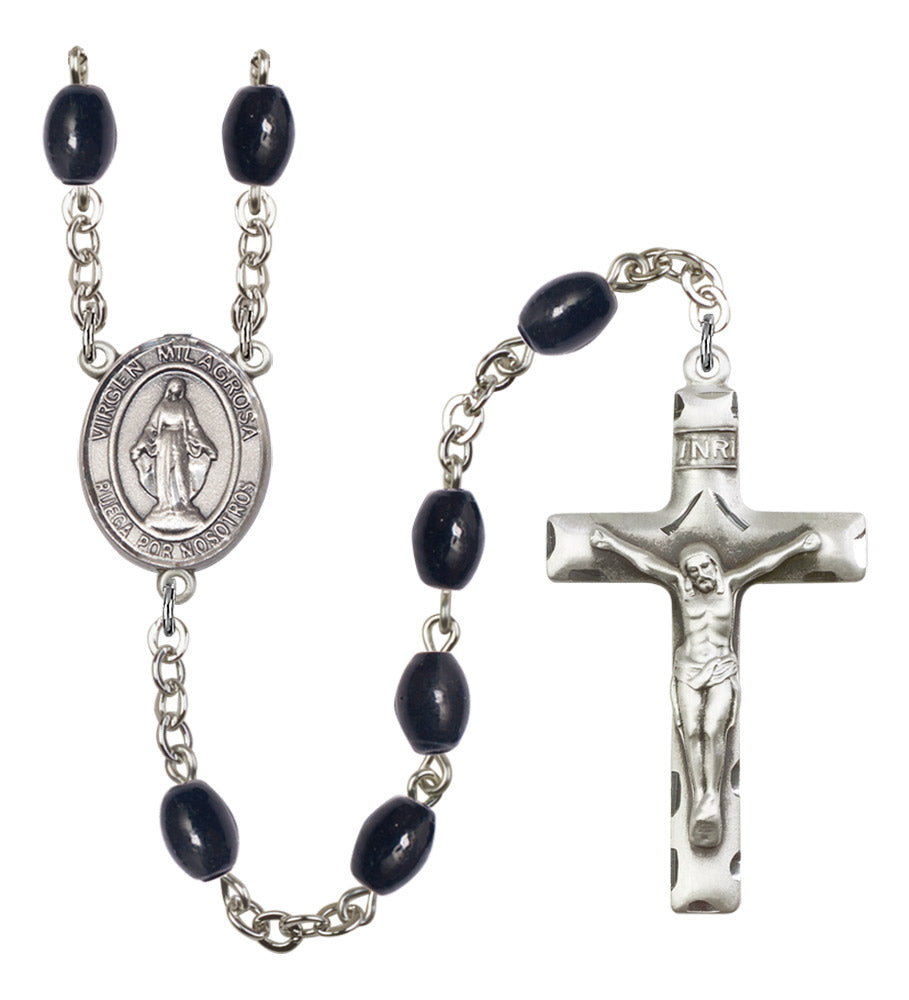 Virgen Milagrosa Silver Plated Rosary for Men