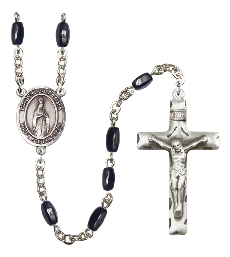 Virgen del Fatima Silver Plated Rosary for Men