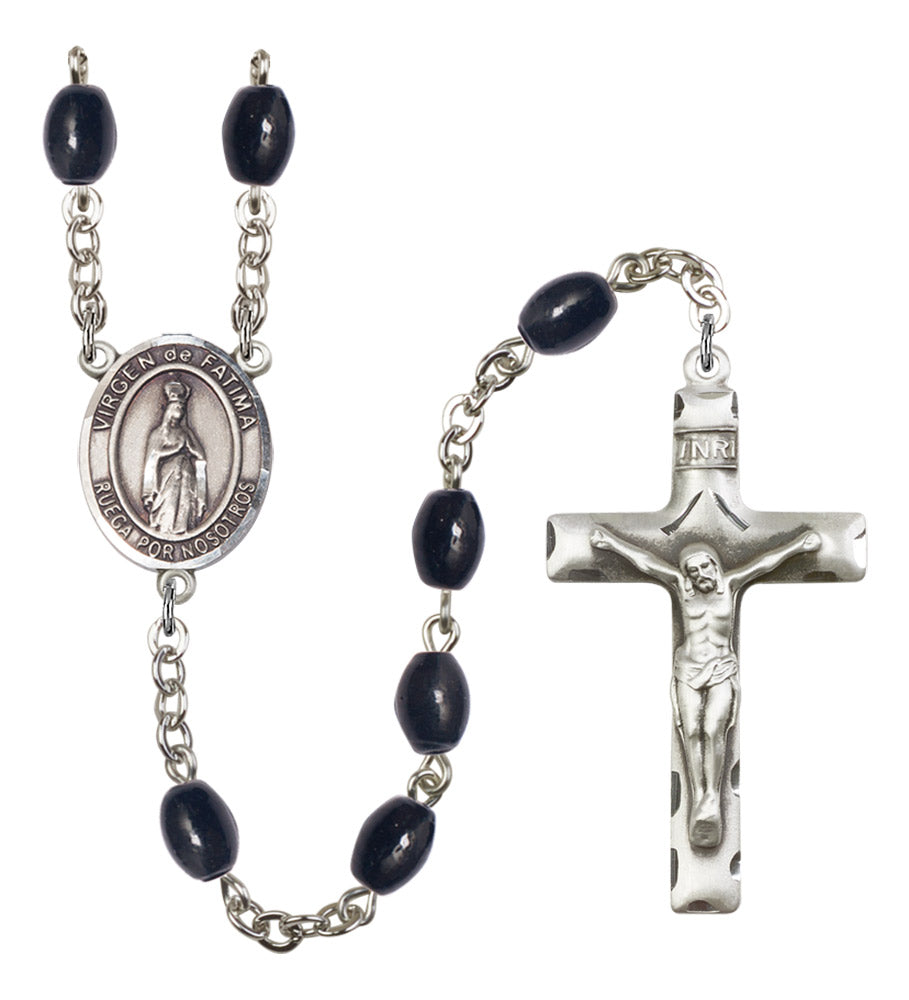 Virgen del Fatima Silver Plated Rosary for Men