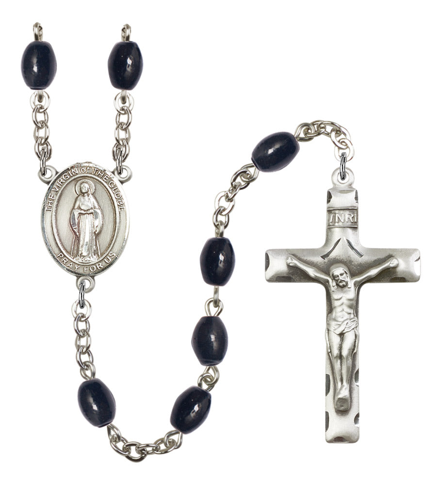 Virgin of the Globe Silver Plated Rosary for Men