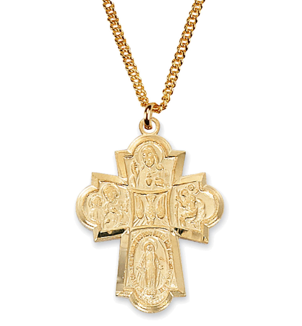 Wide Tip Four-Way Medal Goldtone for Men