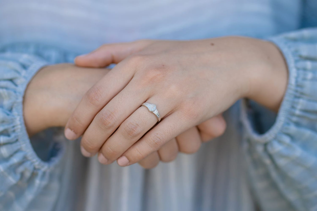 Miraculous Medal Sterling Silver Ring