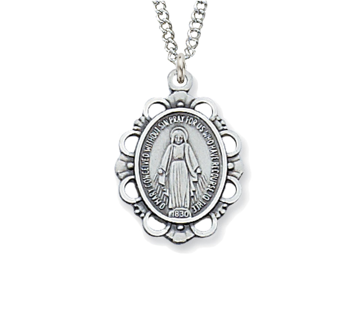 Scallop Edge Miraculous Medal Four Options for Women