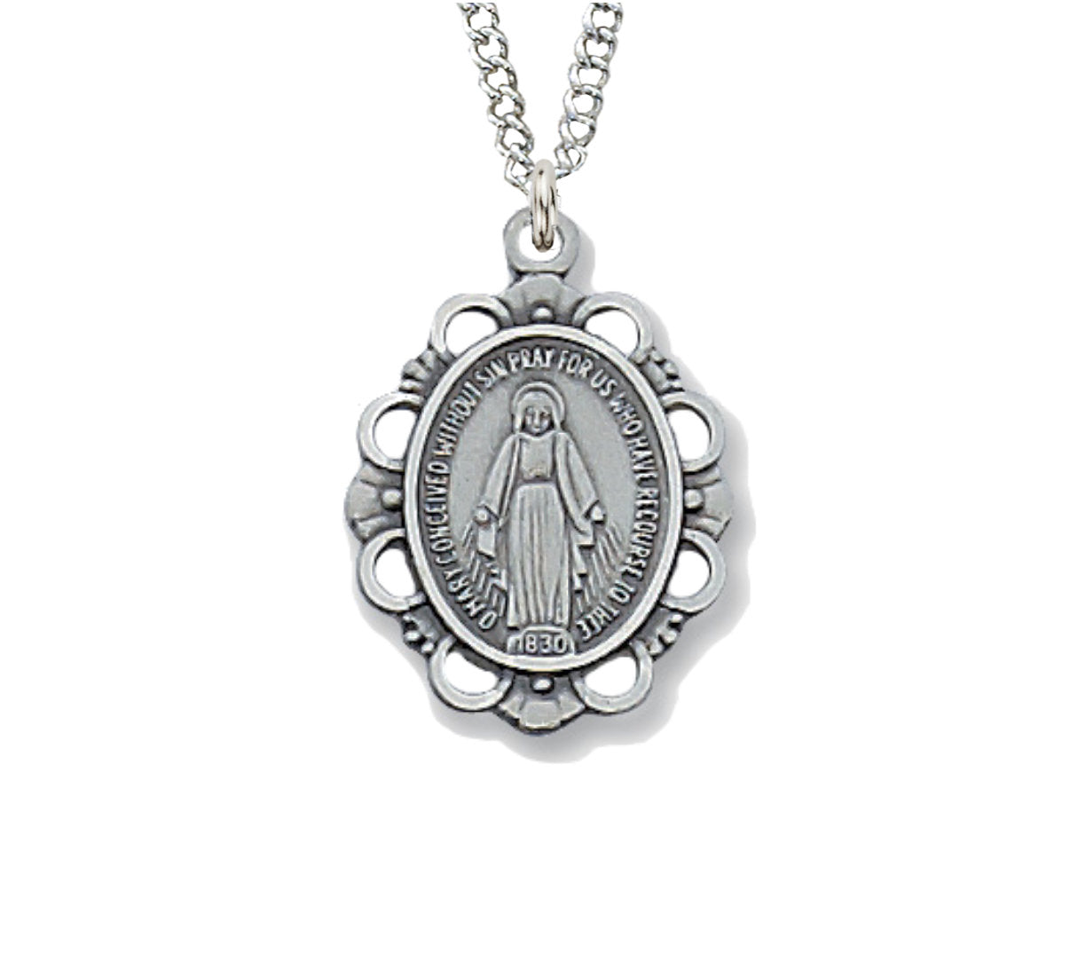 Scallop Edge Miraculous Medal Four Options for Women