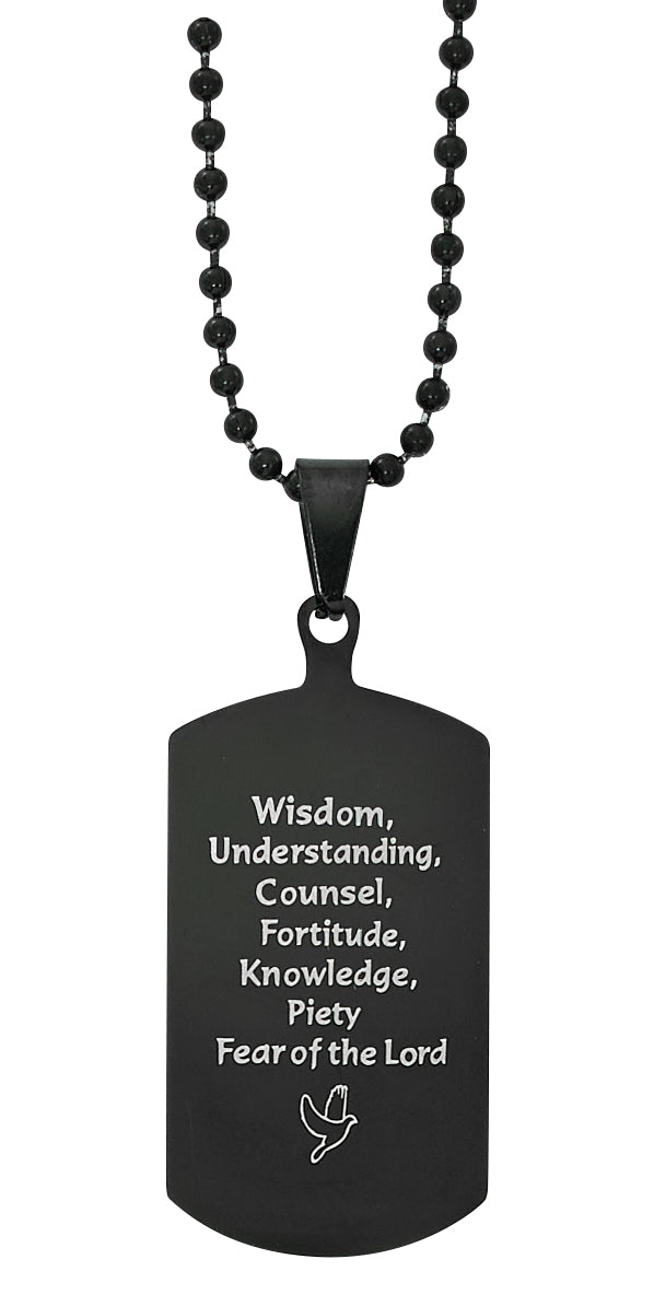 Seven Gifts of the Holy Spirit Dog Tag Necklace