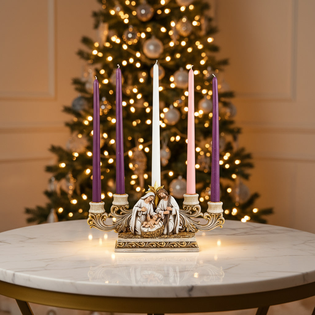 Nativity Advent Candleholder - 5 candles