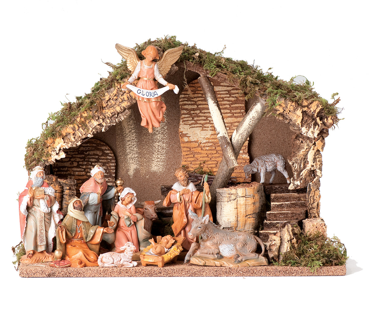 Nativity Set with Italian Stable - 11.5" H
