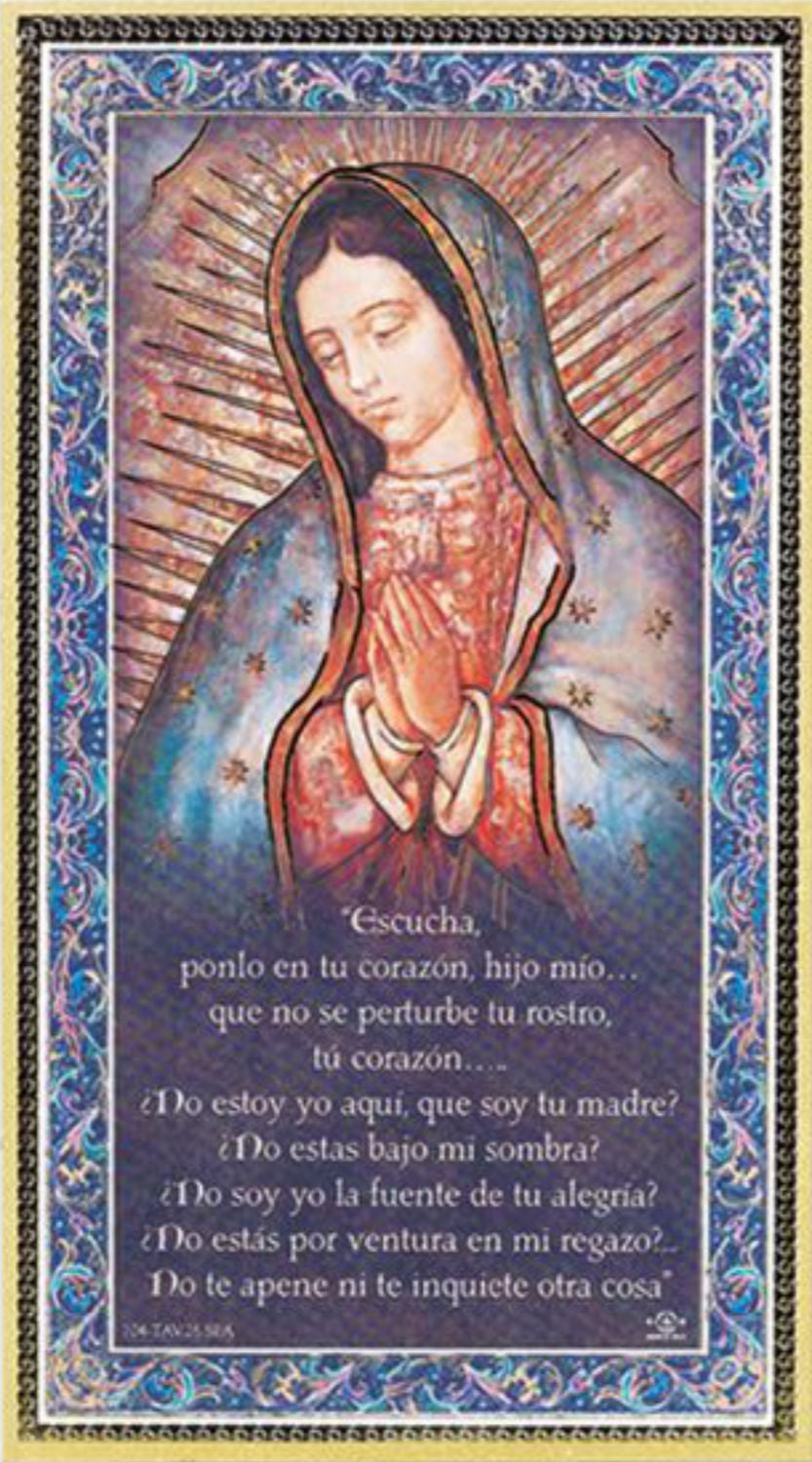Nuestra Señora de Guadalupe (en español) Placa de pared hecha en Italia
