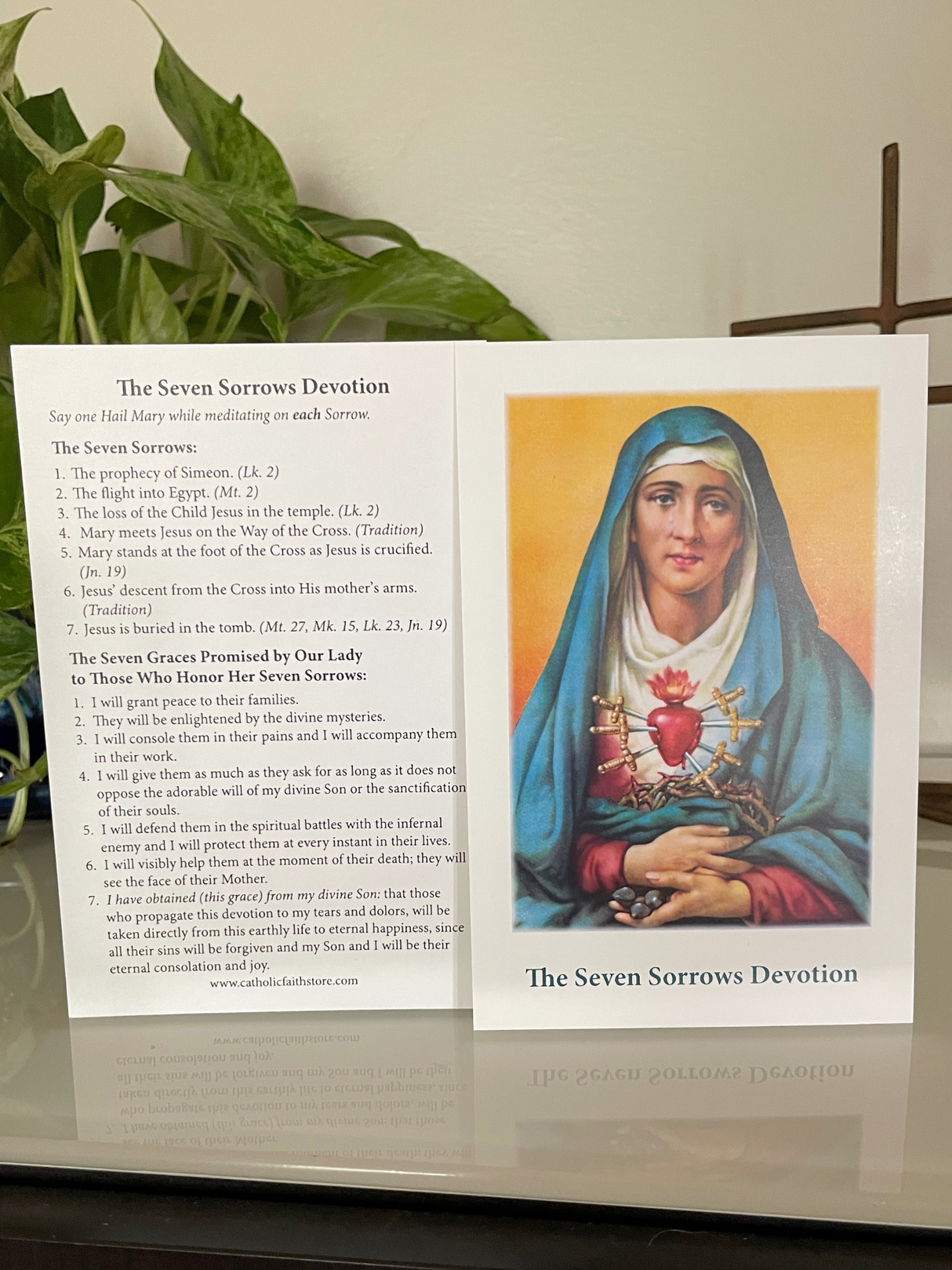 Our Lady of Sorrows Prayer Card