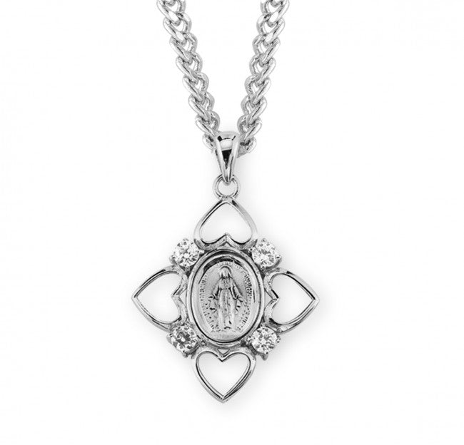 Open Hearts and Cubic Zirconia Miraculous Medal