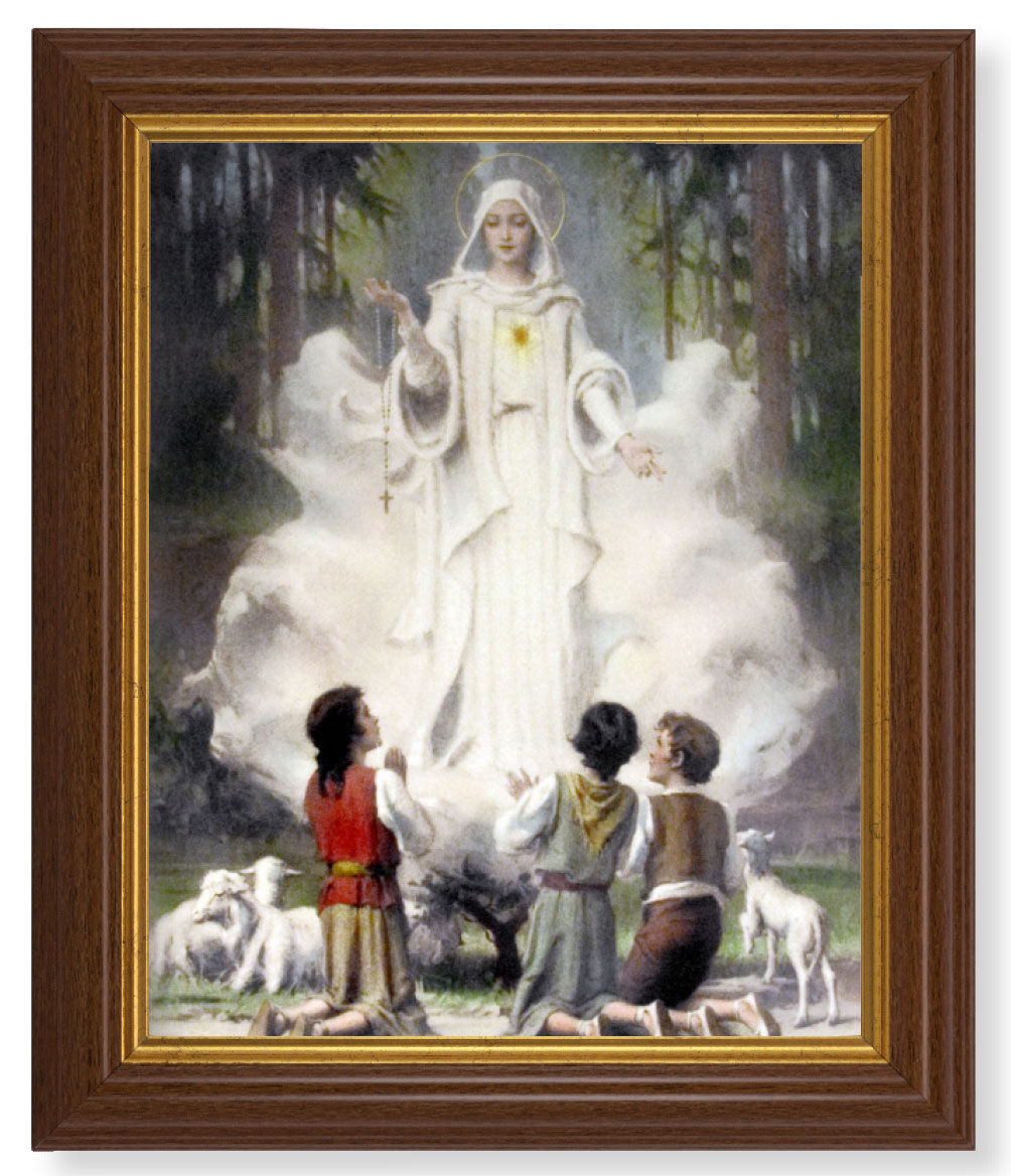 Our Lady of Fatima by Chambers 8x10 Textured Artboard Dark Walnut Frame