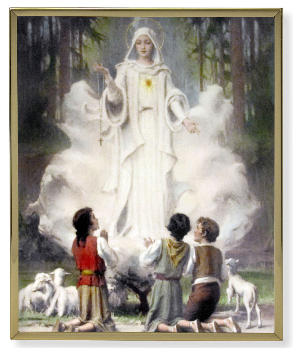 Our Lady of Fatima by Chambers Gold Frame 8x10 Plaque