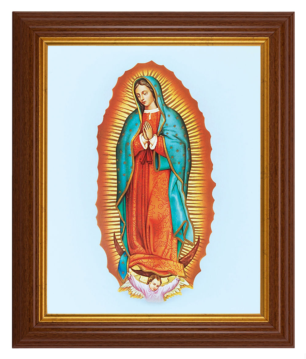 Our Lady of Guadalupe 8x10 Textured Artboard Dark Walnut Frame