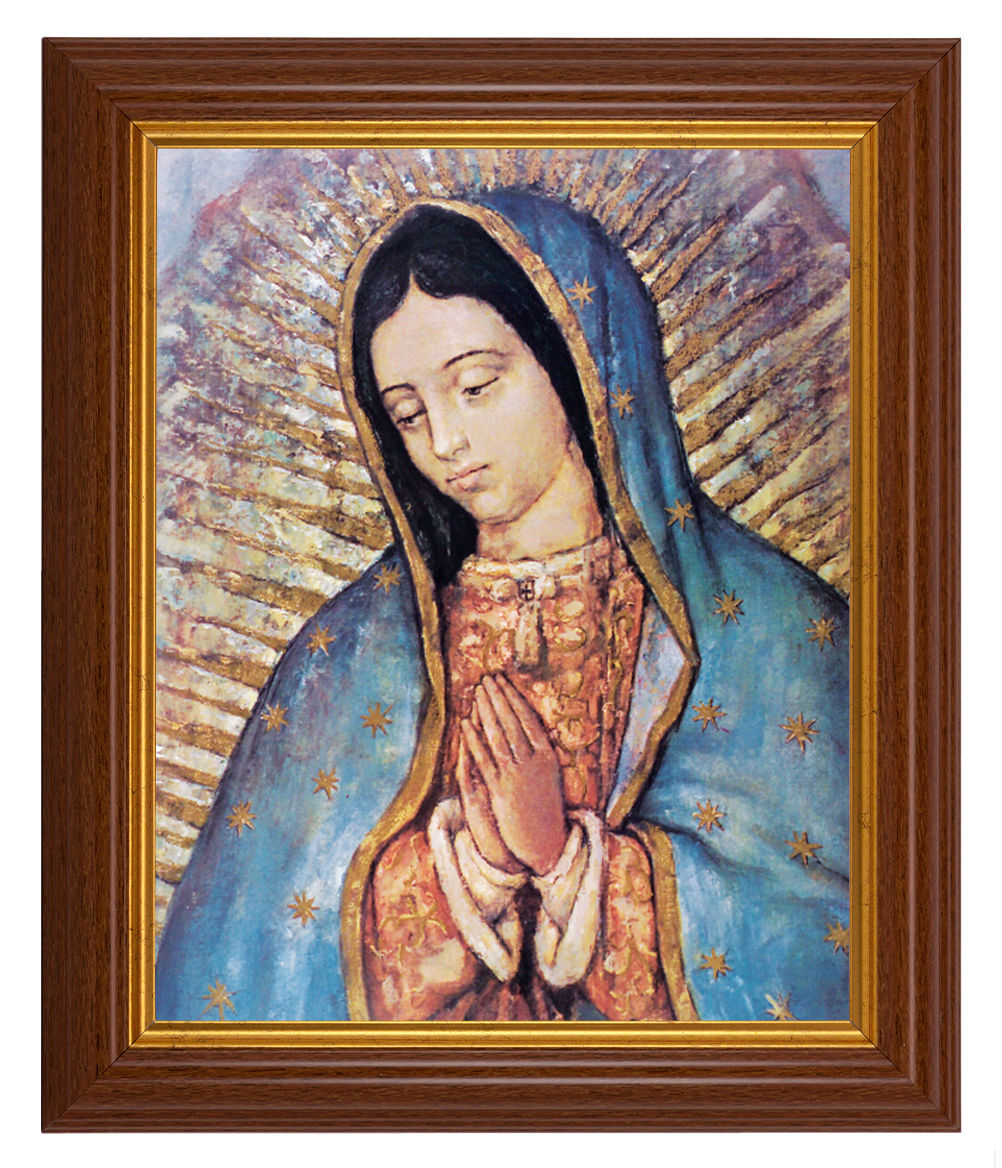 Our Lady of Guadalupe 8x10 Textured Artboard Dark Walnut Frame