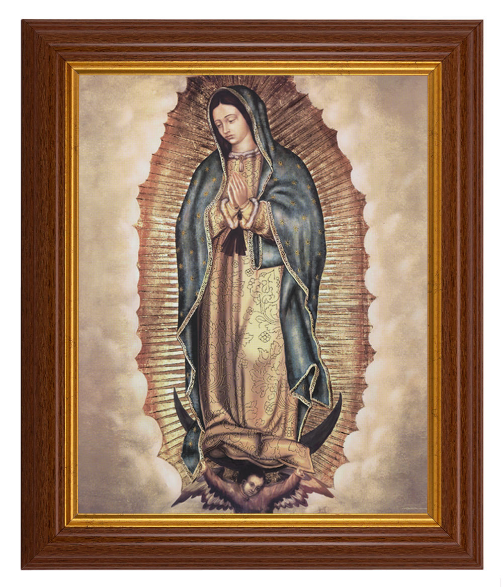 Our Lady of Guadalupe 8x10 Textured Artboard Dark Walnut Frame