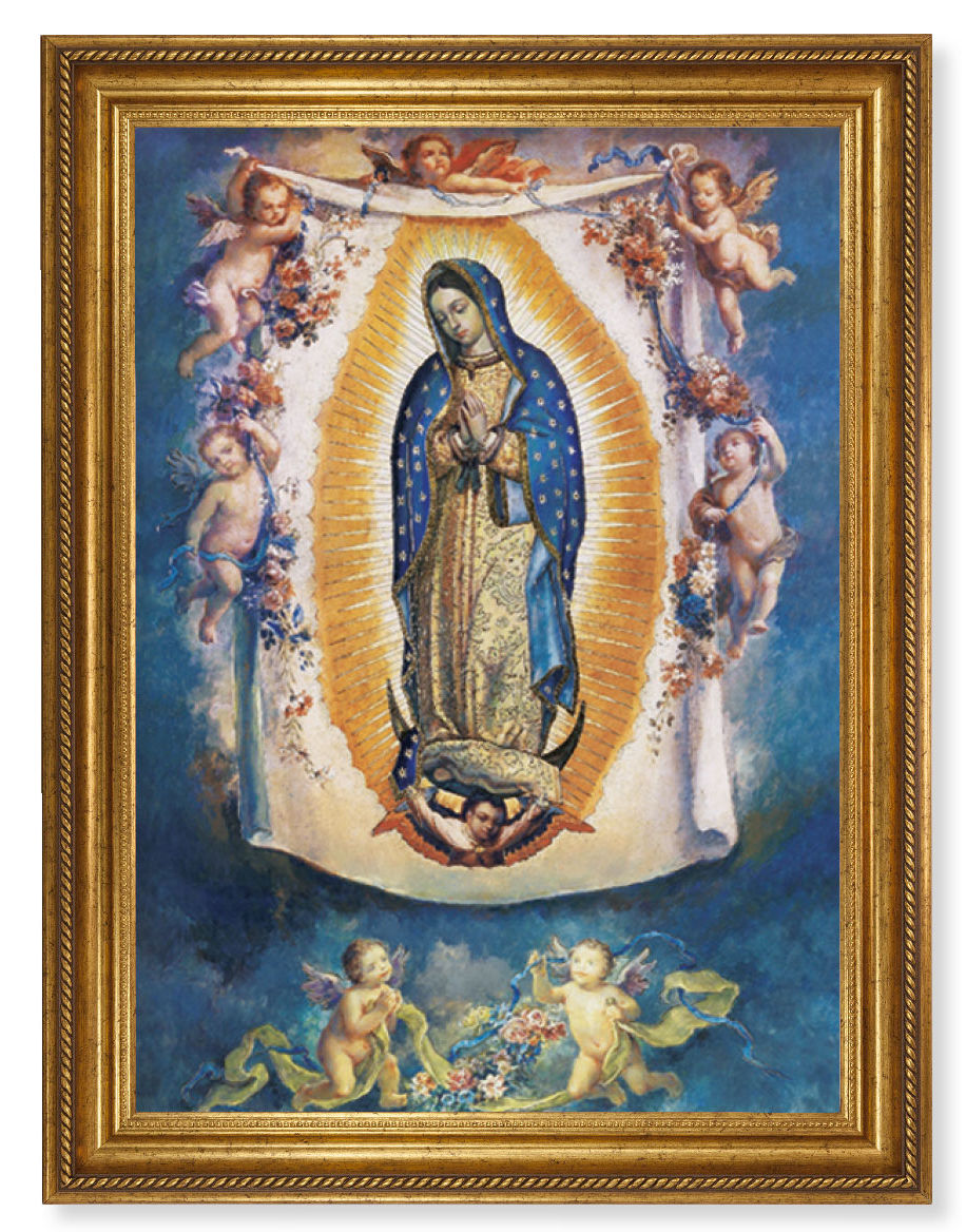 Our Lady of Guadalupe with Angels 19x27 Framed Print Artboard
