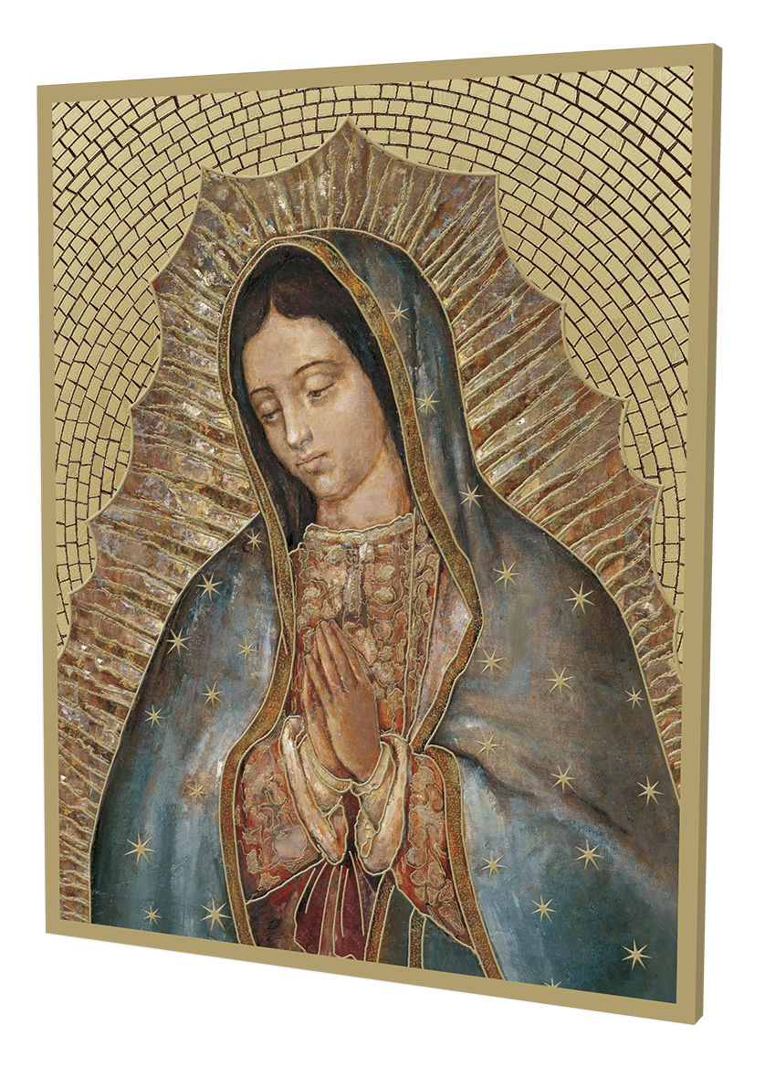 Our Lady of Guadalupe Gold Foil Mosaic Plaque