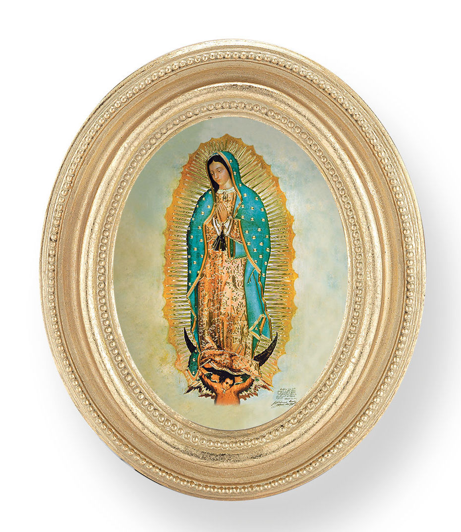 Our Lady of Guadalupe Small 4.5 Inch Oval Framed Print