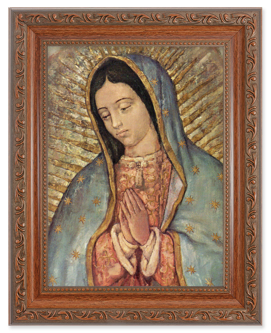 Our Lady of Guadalupe in Blue 6x8 Print Under Glass