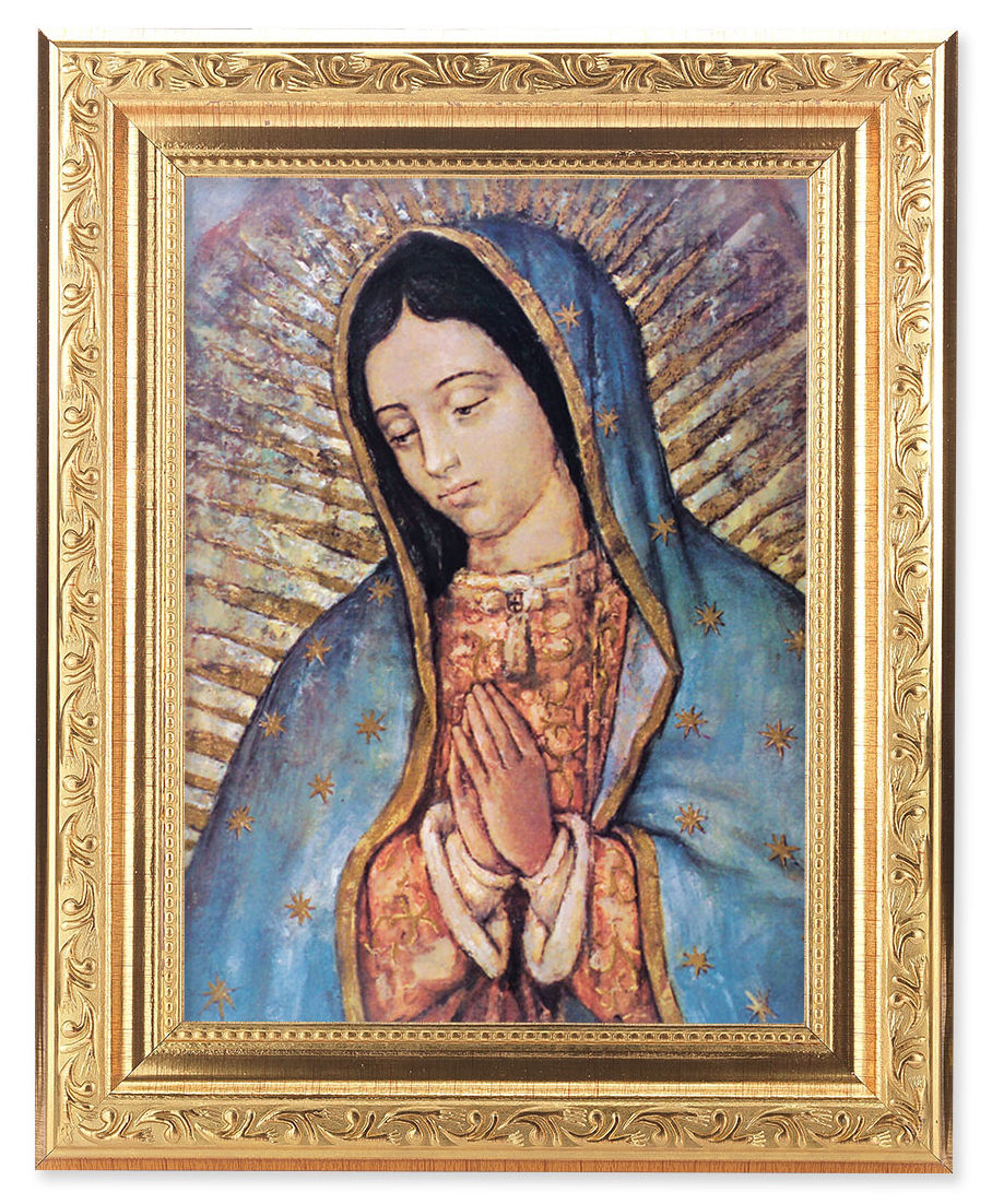 Our Lady of Guadalupe in Blue 6x8 Print Under Glass