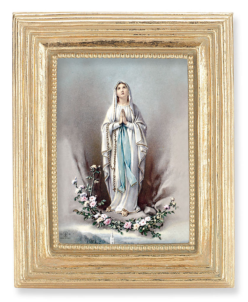 Our Lady of Lourdes 2.5x3.5 Print Under Glass